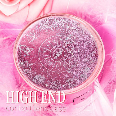 ofone Contact Lens Case - Bling Constellations Contact Cases Travel Kit with Remover Tool Tweezers Solution Bottle
