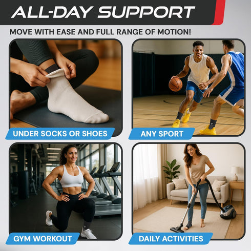 Sleeve Stars Ankle Brace for Women & Men, Compression Sleeve for Plantar Fasciitis Relief, Easy Customizable Support