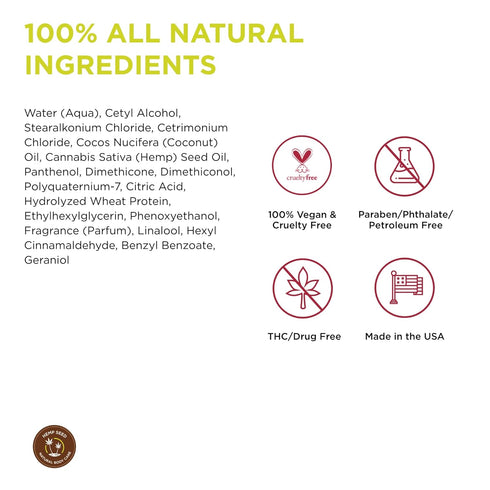 Hemp Seed Hair Care Conditioner - Naked in the Woods - 8 oz - Keeps Hair Feeling Soft & Smooth with Hemp Seed Oil,