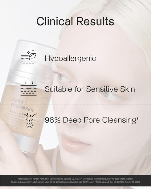 Oganacell DERX Cleanser (4.05 fl oz) - Deep Cleansing Face Wash for Large Pores, Korean Skincare