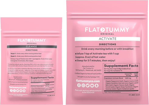 Tummy (2 2-Step Flat Detox Tea Week Program) Detox Tea to Boost Energy & Reduce Bloating* - All Natural Detox Cleanse