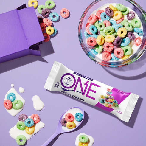 ONE Protein Bars, Fruity Cereal, Gluten Free with 20g Protein and 1g Sugar, 2.12 oz (12 Count) Pantry Staples