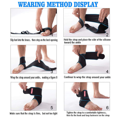 Adjustable Ankle Support Brace, Breathable Nylon Material, Super Elastic and Comfortable, Gray