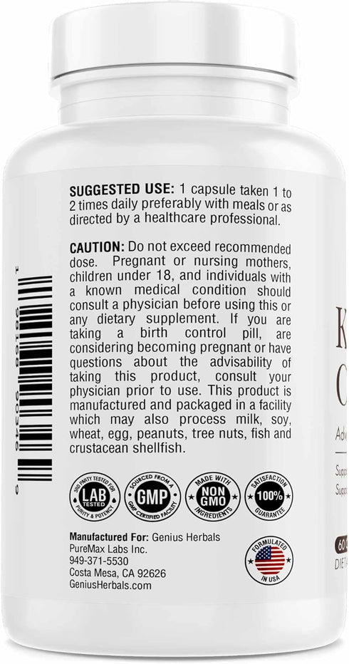 Kidney Cleanse Advanced Formula with Cranberry Extract, Detox for Kidney, Urinary Tract & Bladder - 60 Capsules