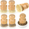 Lyksgir 7 Pcs Bamboo Scrub Brushes Set, Kitchen Dishwashing Scrubber with Natural Sisal/Palm