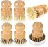 Lyksgir 7 Pcs Bamboo Scrub Brushes Set, Kitchen Dishwashing Scrubber with Natural Sisal/Palm