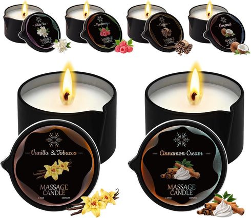 LCZLUMIPRO Massage Candle Set, 6 Pack Low Temperature Soy Wax Candles that Melt