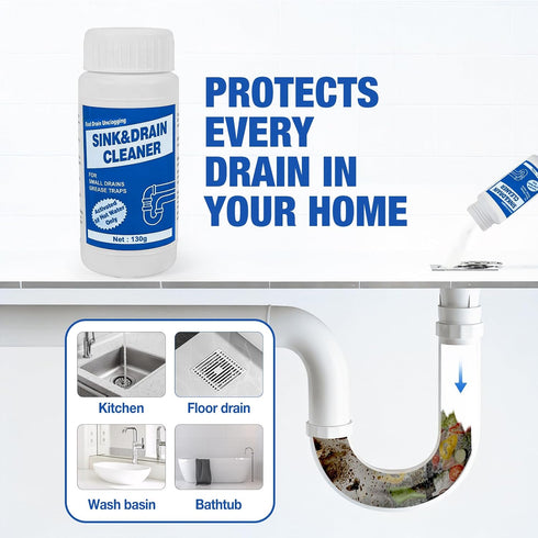 Maintenance4 pack Sink and Drain Cleaner Powder: All-Purpose Pipe Opener for Kitchen Bathroom Pipes and Floor Drains