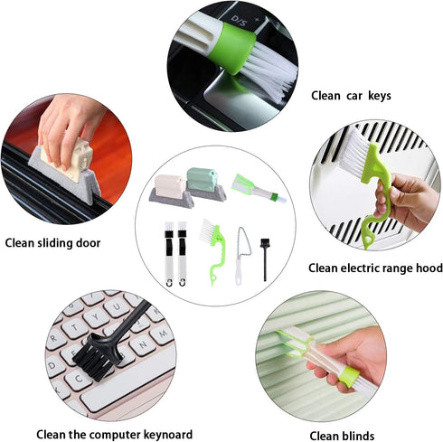 8 Pcs Hand-held Groove Gap Cleaning Tools, Crevice Cleaning Brushes for Door Window Tracks, Sliding Doors, and Air