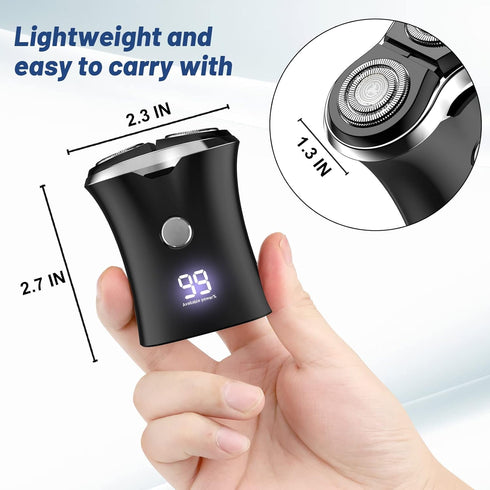 Mini Portable Electric Travel Shaver, USB Rechargeable Cordless Shaving Razor for Men and Teen Boys (Black)