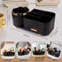 Makeup Organizer for Vanity, Cosmetic Display Case with Drawers for Skincare, Brushes, and Accessories, Black