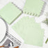 POUYRBA 100 2-Ply 5 5 Inches, Pcs Cocktail Napkins, Scalloped Paper Napkins x Disposable Beverage Dessert Napkins