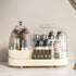 Rotating Makeup Organizer for Vanity, Large Spinning Makeup Storage with Brush Holder, 15x11''