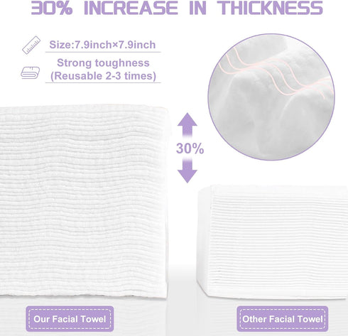 Disposable Face Towel 100 Count, Soft Cotton Face Clean Towels for Skincare & Makeup Remover