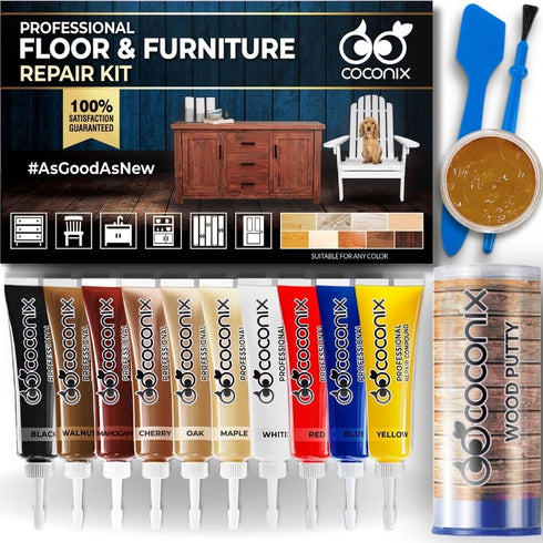 Coconix Floor & Furniture Repair Kit - Fix Scratches, Scuffs, and Dents on Hardwood Floors, Furniture, and Laminate