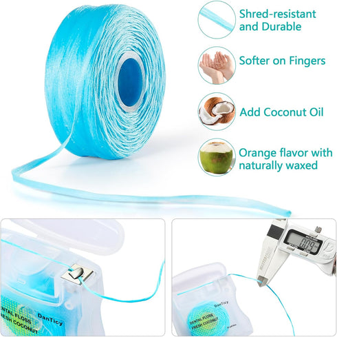 Coconut-Oil Infused Woven Dental Floss, Deep Clean Natural Waxed Floss, PFAS Free (33 Yds x 1 Unit)