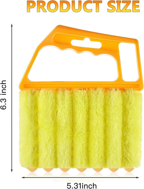AOCEAN 4 Pcs Blind Cleaner Duster Tool 7-Finger Dusting Cleaner Tool for Window & Air Conditioner Handheld Mini Duster Brush for Wood Blinds Dust Dirt