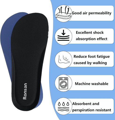 Ronsan 15 13, Shoe Insoles of Clog Garden Shoes, Extra Wide Barefoot Shoe Inserts Pads for Nurse Shoes, Garden Work