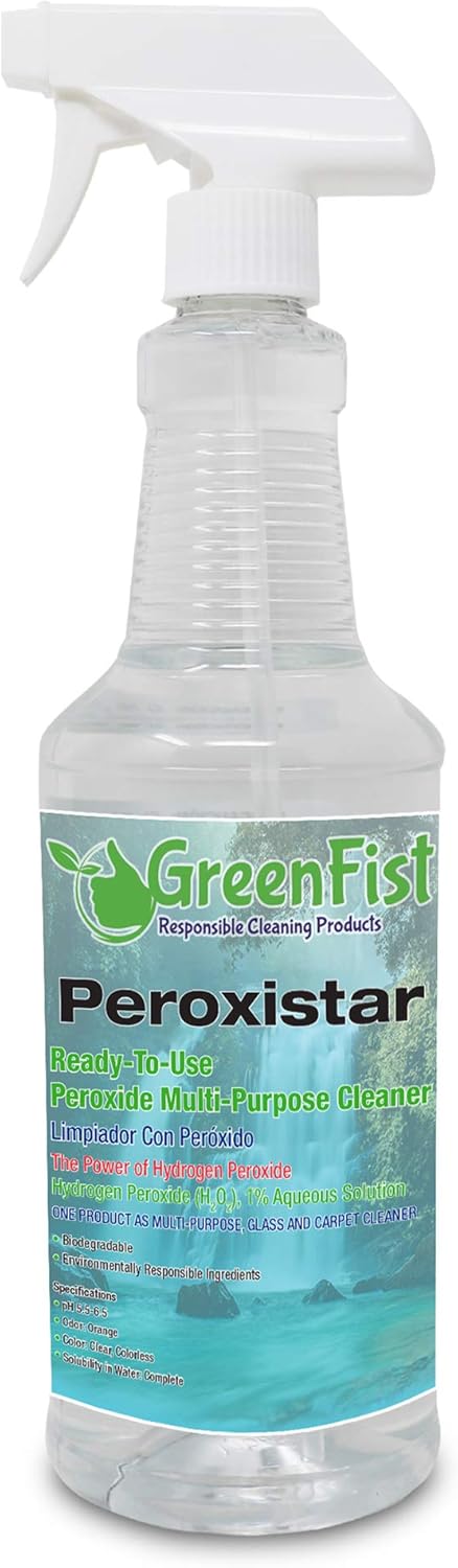 Hydrogen Peroxide All Purpose Surface Cleaner (Glass, Carpet, Stain Remover) 1 Quart, 32 oz Spray