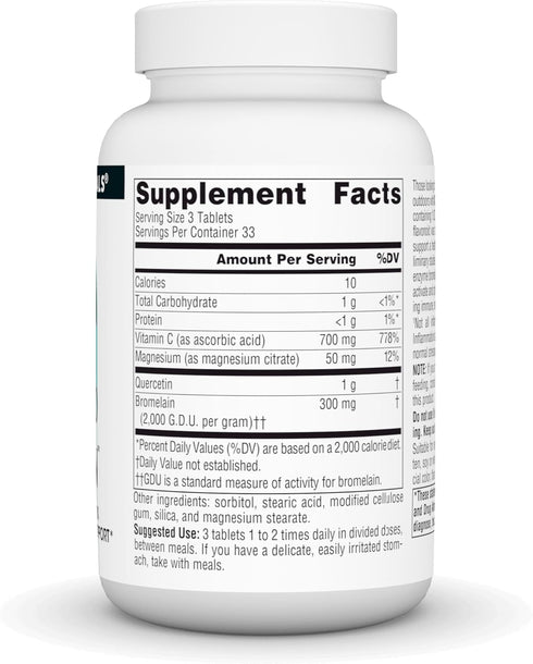 Source Naturals Activated Quercetin, 100 Vegetarian Tablets - Plant-Derived Bioflavonoid Complex