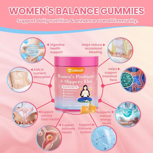 Gummies Gummy Immune (60 Count) Her Juicy Feminine Probiotics for Women, Women's Probiotic with Slippery Elm - Supports