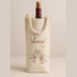 WN27 Jacob Bicerri Reusable Canvas Wine Gift Bag with Rope Handle - Cheers Printed Bottle Tote for Parties, Weddings
