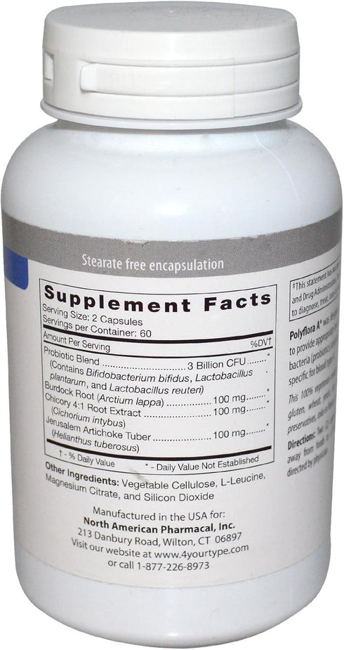 D'Adamo - Polyflora Probiotic (Type A), 120 Capsules