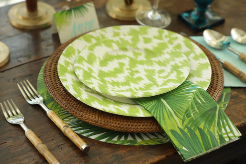 Packs 15 Caspari Palm Fronds Paper Guest Towel Napkins in White - Two