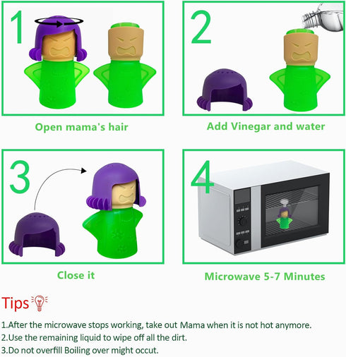 Microwave Cleaner Microwave Angry Mama Oven Cleaner High Temperature Steam Cleaning Equipment Tool Steam Cleans Add
