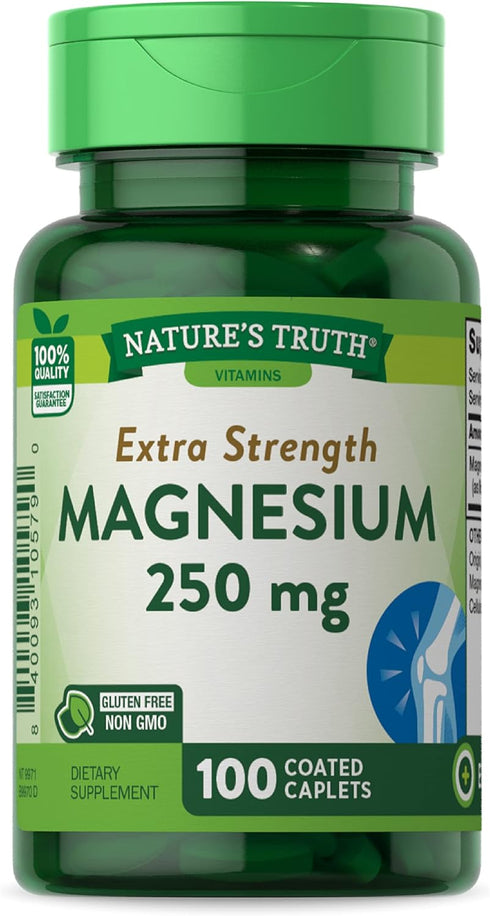 Magnesium Oxide 250 mg | 100 Caplets, Vegetarian, Non-GMO & Gluten Free Supplement by Nature's Truth