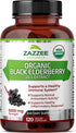 Zazzee USDA Organic Black Elderberry 10:1 Extract, 5000 mg Strength, 120 Vegan Capsules, 2 Month Supply