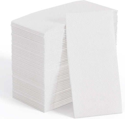 JOLLY CHEF 200 Pack Disposable Paper Napkins, 2-Ply White Hand Towels for Guests, Soft Bathroom Napkins for Events