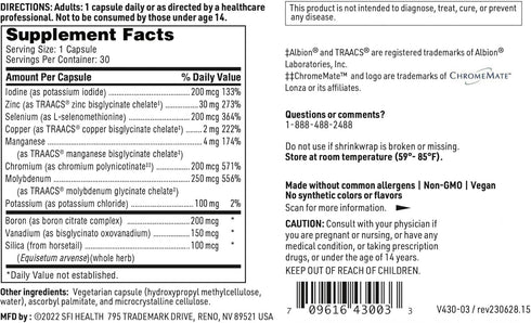 LDA Trace Mineral Complex - 11 Essential Trace Elements, 30 Vegetarian Capsules by Klaire Labs