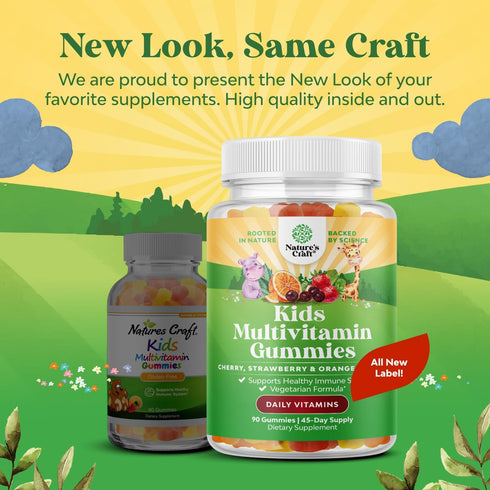 Delicious Daily Kids Multivitamin Gummies - Immunity Support with Vitamins A, C, D3, E, B, Zinc, Gluten Free