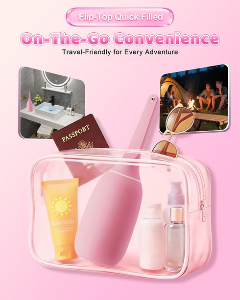 Zinu U Bottle-400ml Flip-Top Peri Leakproof Portable Bidet with Single-Hole Boost Technology, Easy-Fill Design & Hook