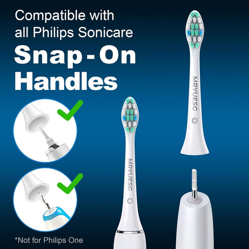 MRYUESG Replacement Toothbrush Heads, 10 Pack, Compatible with Philips Sonicare, White-Blue