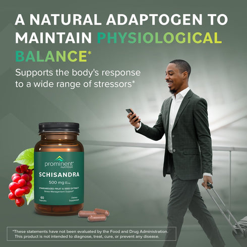 Schisandra Supplement 500 mg - 60 Count for Stress Management Support