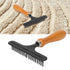 HURRISE Handheld Carpet Rake Cleaning, Pet Hair Removal Broom, Stainless Steel Grooming Hair Rake for Beauty Salon