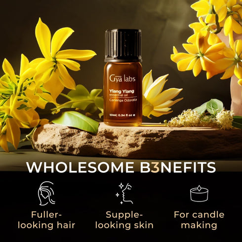 Gya Labs Ylang-Ylang Essential Oil for Diffuser, 0.34 Fl Oz, 100% Pure Natural for Skin, Hair Health, Aromatherapy
