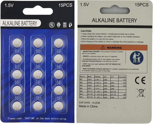 youchen AG10 LR1130 15 Pack 1.5V L1131 L1131c 189 389 L1131f LR54 V10GA Battery Long-Lasting Alkaline Button Cell