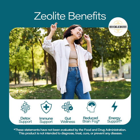 Immune 90 BUCKLEBURY Micronized Zeolite Capsules - Mineral Zeolite Detox for Adults - Supports System, Metabolism