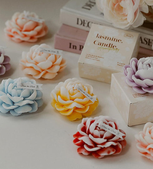 T-shin Candle,50G Jasmine Flower Shape Scented Multicolour Romantic Soy Wax Aesthetic Decorative Healing Candle