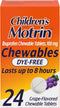 Motrin Children's Dye-Free Ibuprofen Chewable Tablets, Grape | Pain & Fever Relief - 24 Count
