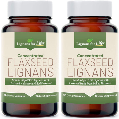 Lignans For Life Flaxseed Lignans for Dogs & People - 90 Capsules, 35mg Immune Support, Nutritional Flaxseed