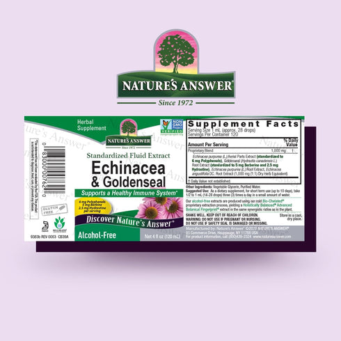 Nature's Answer Echinacea and Goldenseal, 4oz, Supports Healthy Immune System