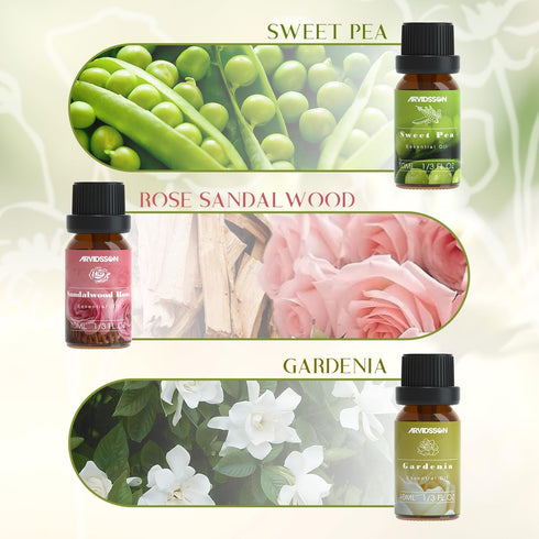 Spring Essential Oils Set, ARVIDSSON Natural Fragrance Oil for Diffuser, Candle Making - After Rain, Ocean Breeze,