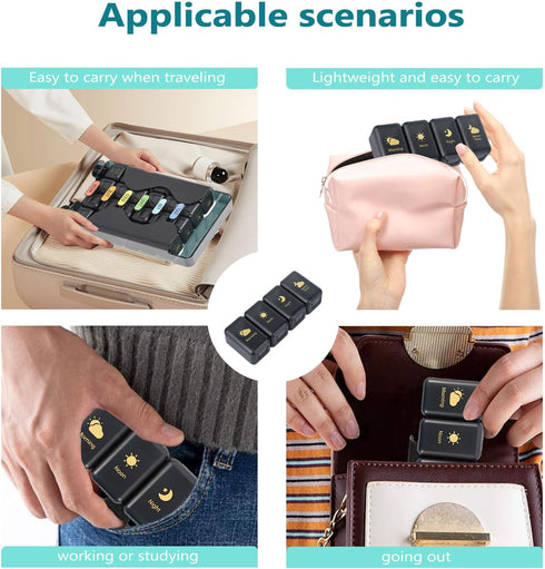 ONEUPIN 7 4 Weekly Pill Organizer Day Times a Day Large Pill Box Organizer with Drawer Designed Daily Pill Organizer
