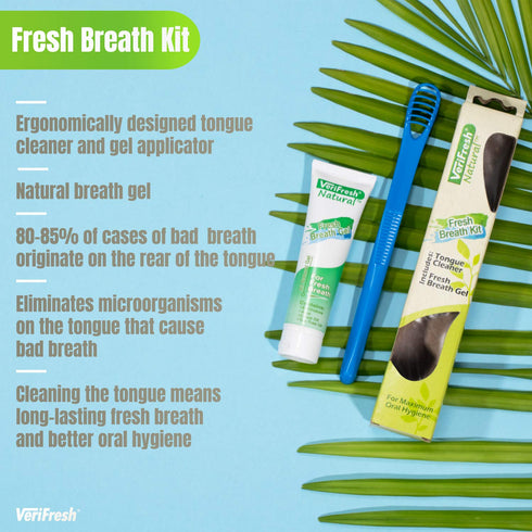 Fresh Breath Kit for Bad Breath - Tongue Scraper & Cleaner with Cleaning Gel – All Natural Treatment