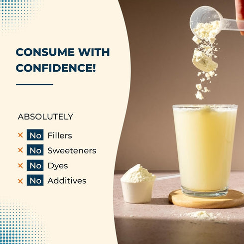 Sandhu's Bovine Colostrum and Collagen Powder - 45 Servings Supplement for Hair, Beauty, Skin & Nail Health