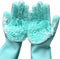 MITALOO Magic Dishwashing Cleaning Sponge Gloves Reusable Silicone Brush Scrubber Gloves